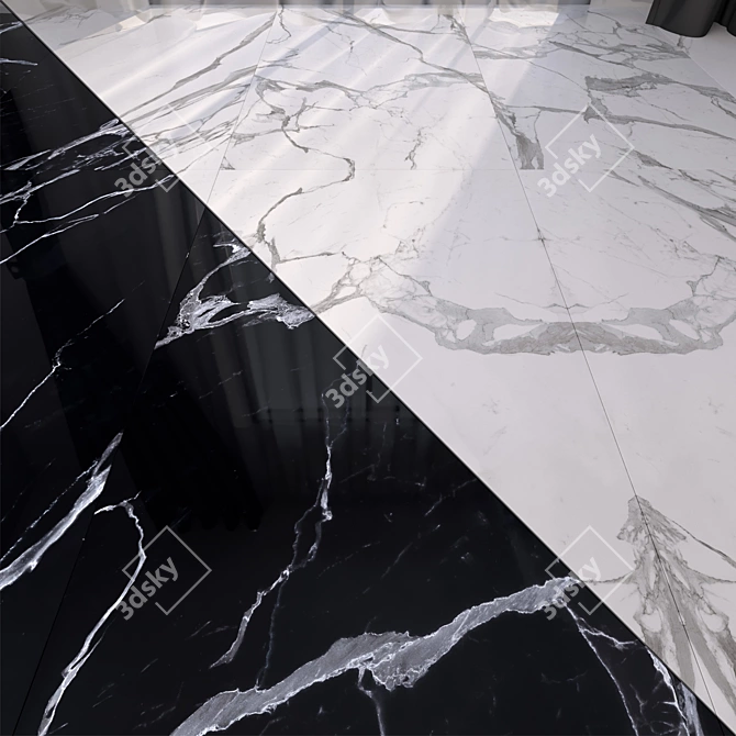 Elegant Marble Floor Set 3D model image 1