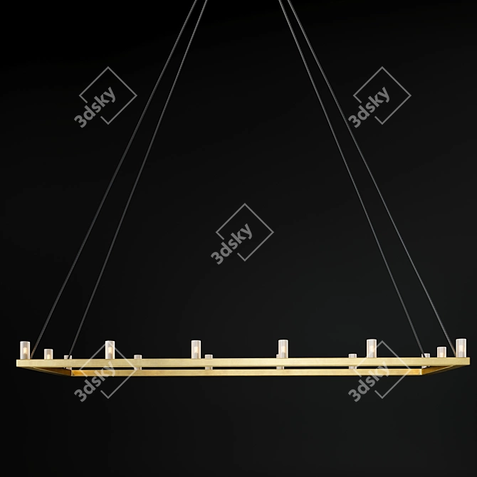 Rennes Linear Chandelier: Elegant, Modern Lighting 3D model image 1