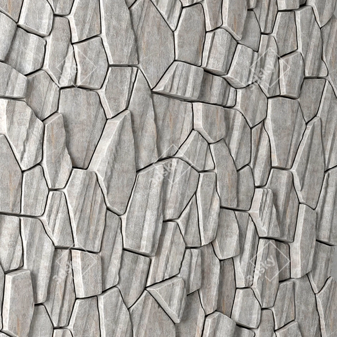 Stone White Decor Panel | 3D Max 2016, 2014, OBJ, FBX 3D model image 1