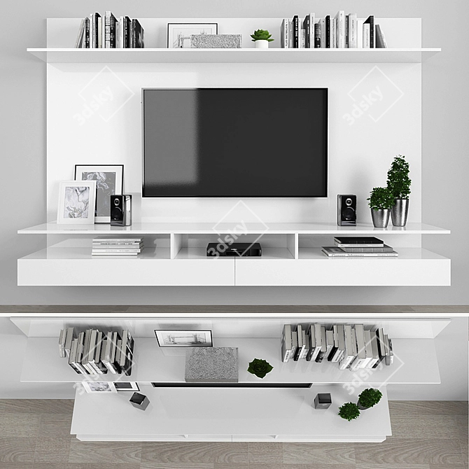 Modern TV Stand Set 024 3D model image 1