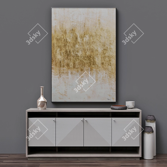 Axiom Console & Bevis Golden Mist Wall Art 3D model image 1