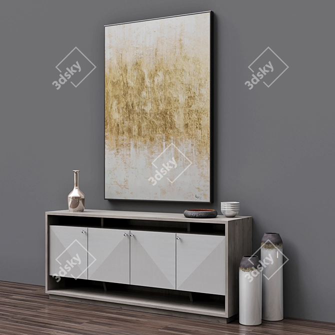 Axiom Console & Bevis Golden Mist Wall Art 3D model image 2