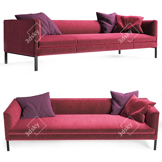 Luxury Paul Velvet Sofa by Molteni 3D model image 1