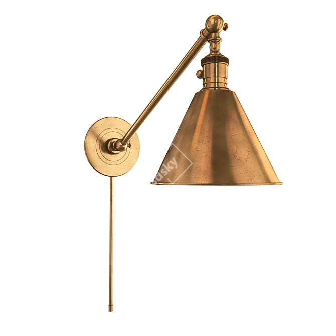 E.F. Chapman Boston 18" Antique Brass Wall Light 3D model image 1