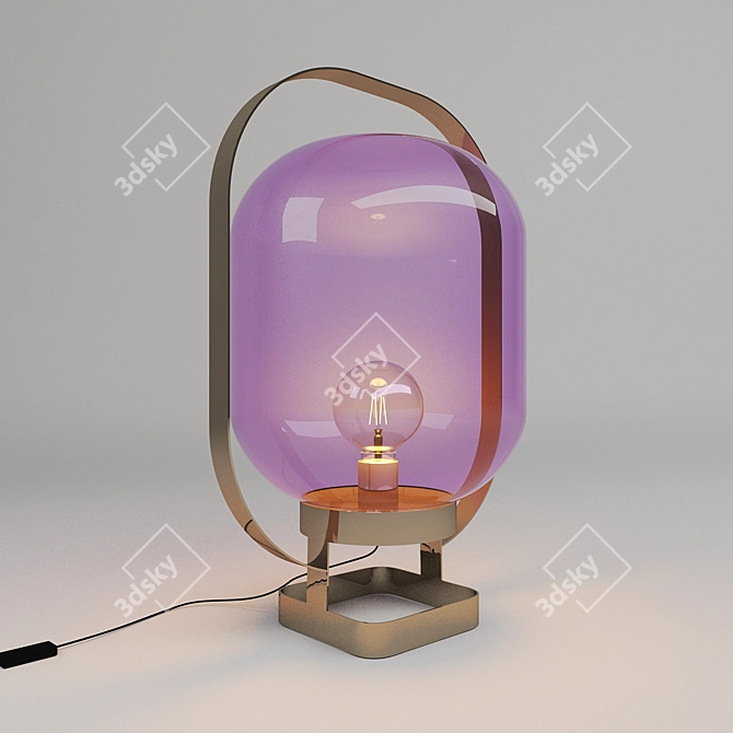 Elegant Pink-Brass Jupiter Table Lamp 3D model image 1