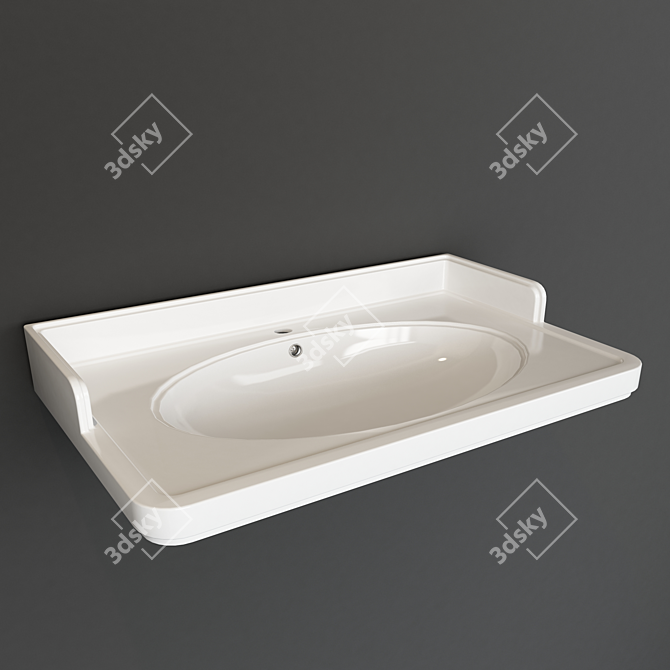 Title: Pompei Ceramic Sink | Kerama Marazzi 3D model image 1