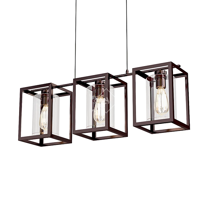 London Bronze Pendant Light 3D model image 1