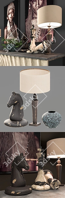 African-inspired Console Set 3D model image 2