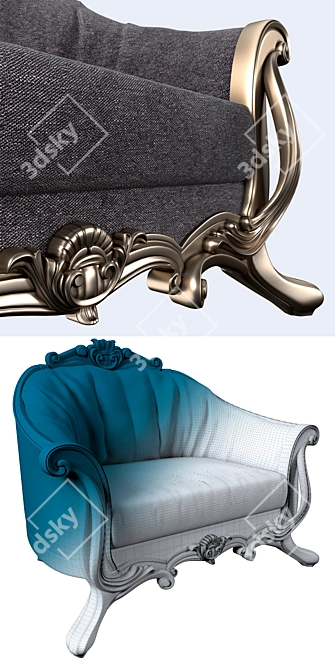 Timeless Elegance: Classic Armchair MONDELUX 3D model image 3