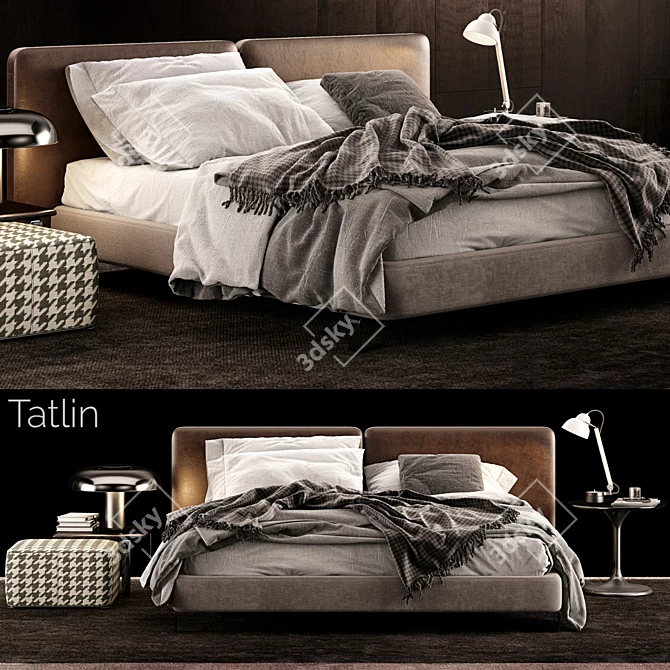 Elegant Minotti Tatlin Bed 3D model image 1