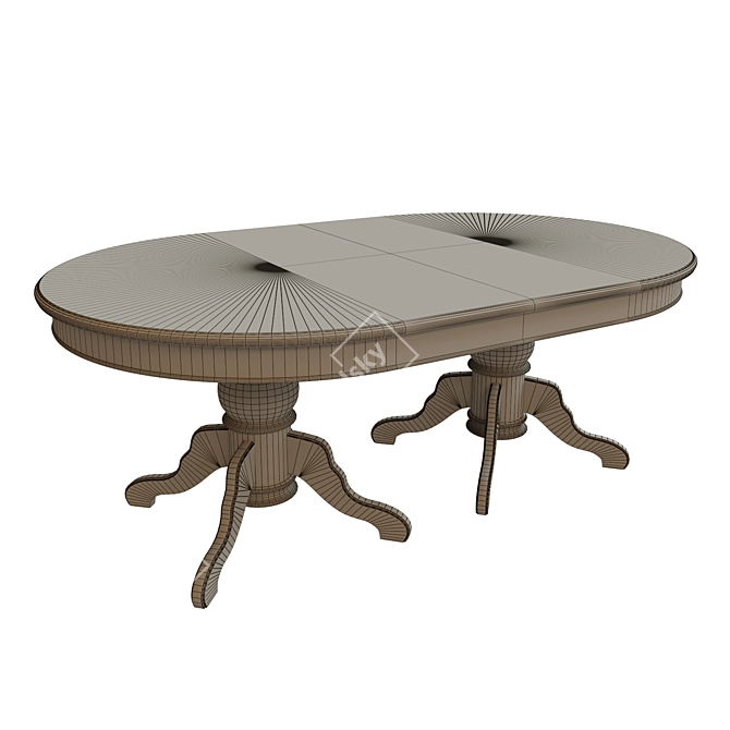 Elegant Threaded Dining Table 3D model image 3