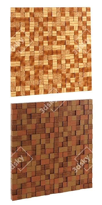 Wood Mosaic Kitchen Plants 3D model image 2