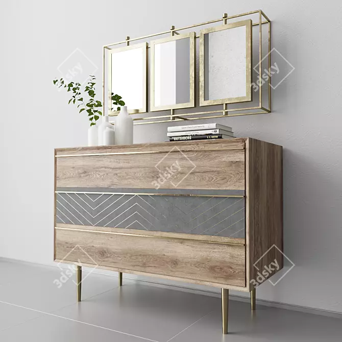 Sleek Toshi Chest of Drawers 3D model image 1