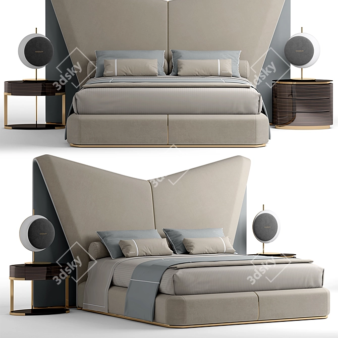 Elegant Dream Bed 3D model image 1