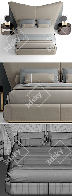 Elegant Dream Bed 3D model image 3