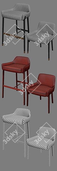 Stellar Blink Bar Stool: Modern Art Deco Design 3D model image 3