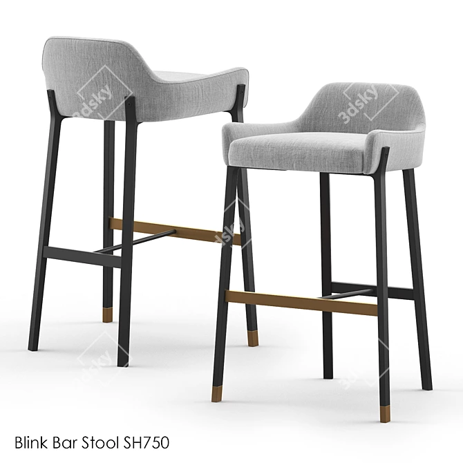 Stellar Blink Bar Stool: Modern Art Deco Design 3D model image 4