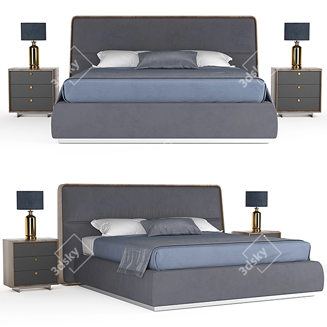 Porada Bed: Sleek and Stylish Sleeping Solution 3D model image 1