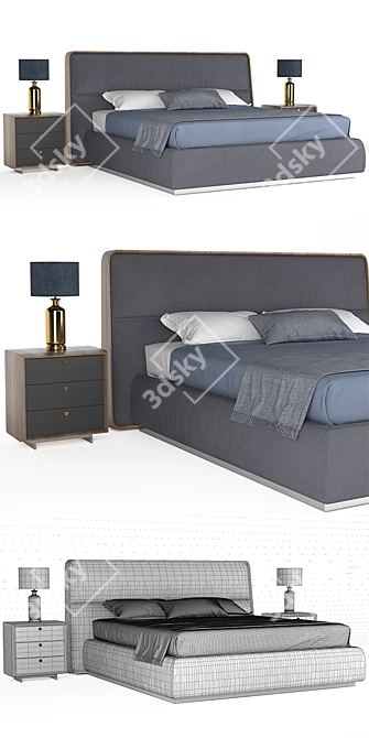 Porada Bed: Sleek and Stylish Sleeping Solution 3D model image 2