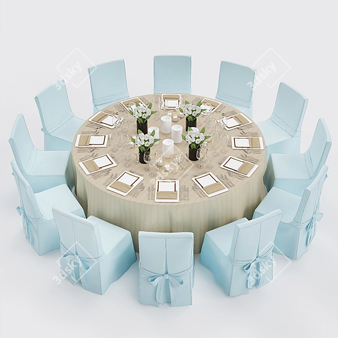 Enchanting Ballroom Dining Experience 3D model image 1