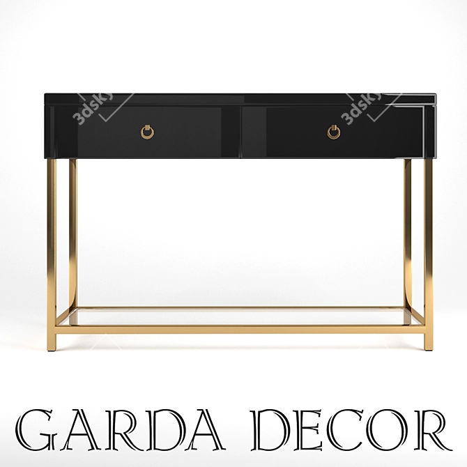 Glamorous Gold Metal Console 3D model image 1