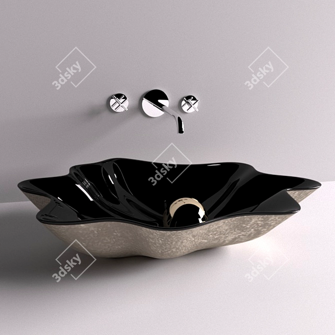 Elegant Vitruvit Shell Sink 3D model image 1