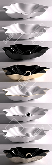 Elegant Vitruvit Shell Sink 3D model image 2