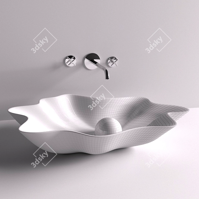 Elegant Vitruvit Shell Sink 3D model image 3