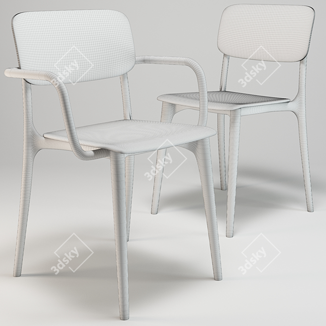 Modern Spin on Viennese Chairs 3D model image 3