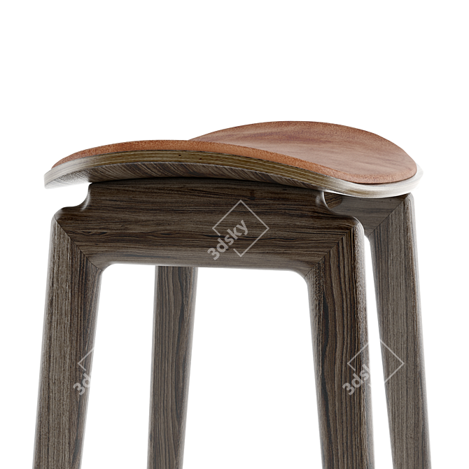 Modern Scandinavian Design Stool 3D model image 5