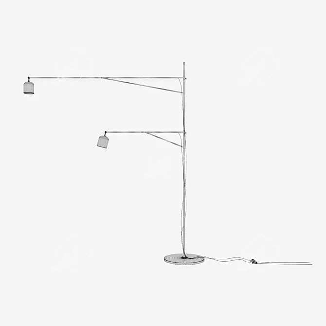 Sleek Steel Floor Lamp 3D model image 2