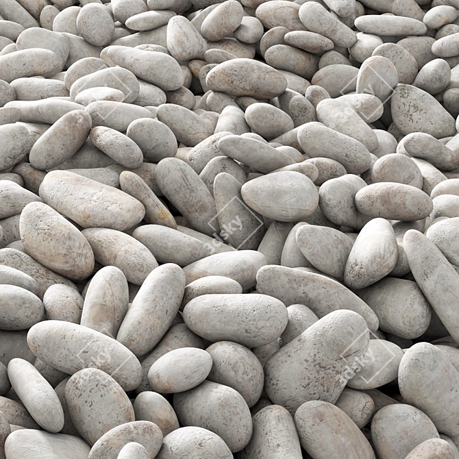 Premium White Pebble Road 3D model image 1