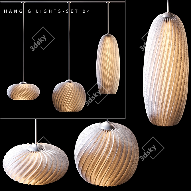 Sleek Modern Ceiling Light 3D model image 1