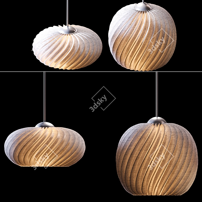 Sleek Modern Ceiling Light 3D model image 2