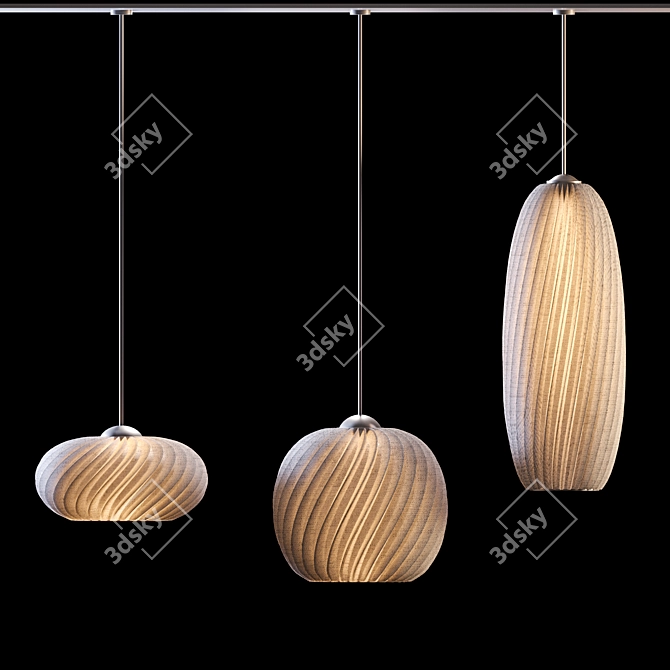 Sleek Modern Ceiling Light 3D model image 3