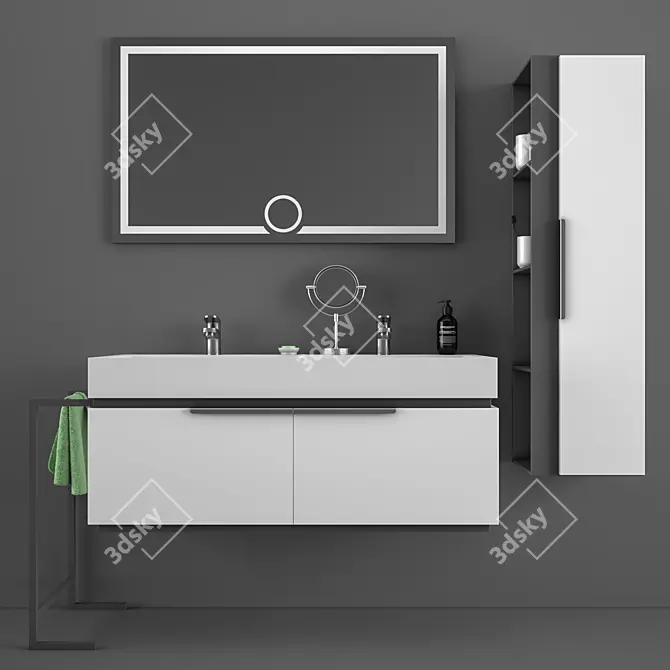 Modern Bathroom Cabinet and Sink 3D model image 2