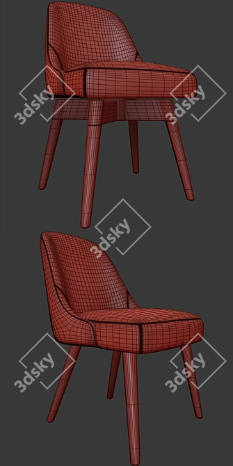 West Elm Mid-Century Dining Chair Set 3D model image 3