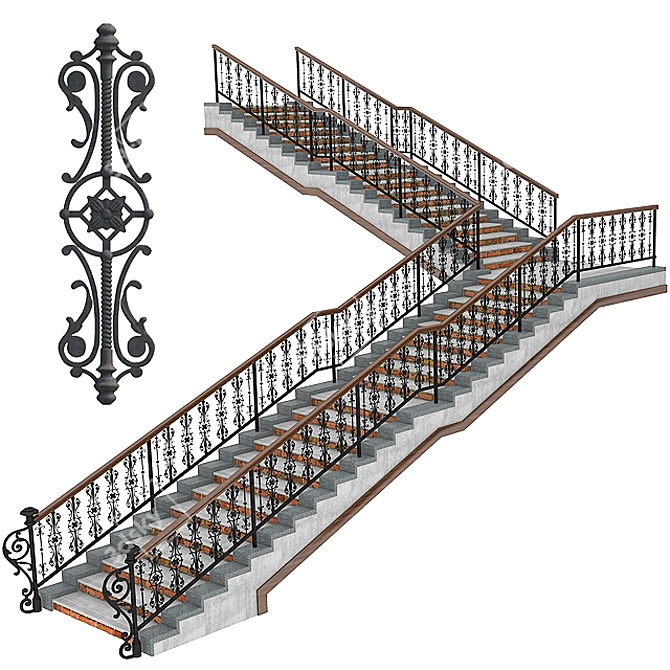 6m Height Stair 3D model image 1