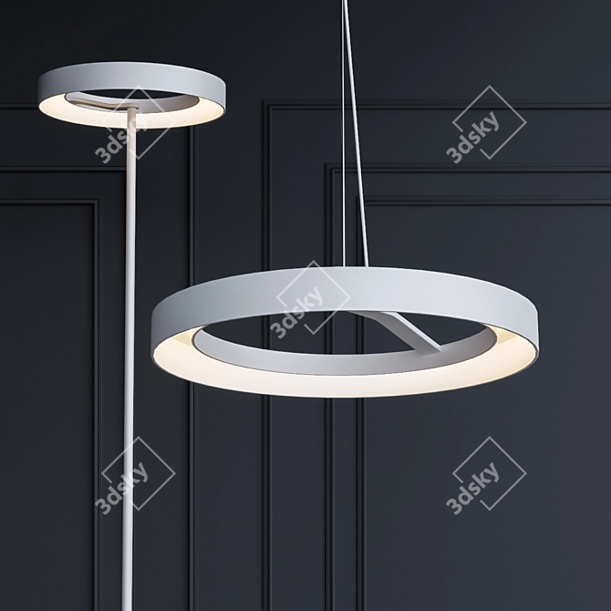 Osaka Metal Lighting Set 3D model image 1