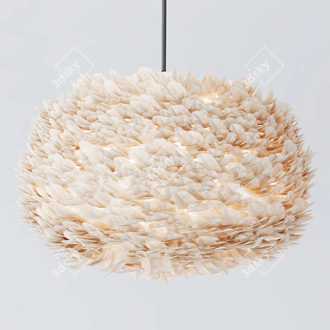 Feathered Elegance Pendant 3D model image 1