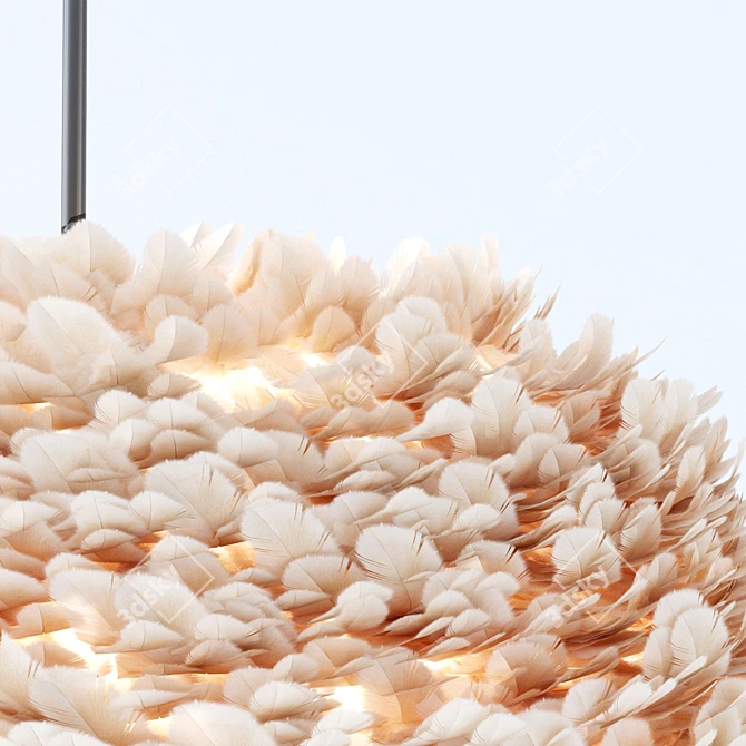 Feathered Elegance Pendant 3D model image 2