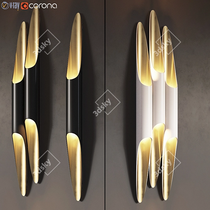 Coltrane Modern Brass Wall Sconce 3D model image 1