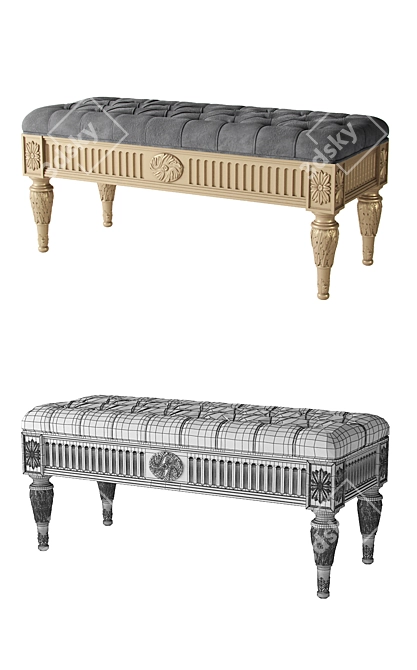 Title: Luxurious Letitia Bench by Romano Home 3D model image 2