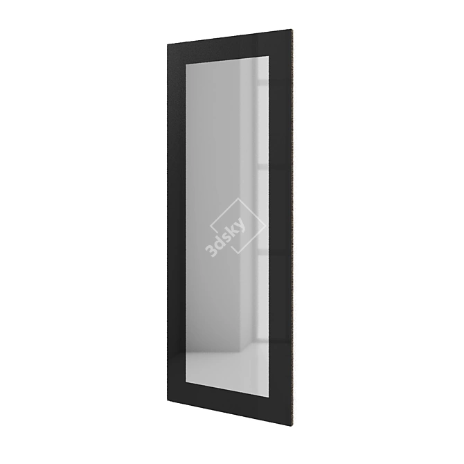 Sleek Sandblasted Mirror Wall Panel 3D model image 1