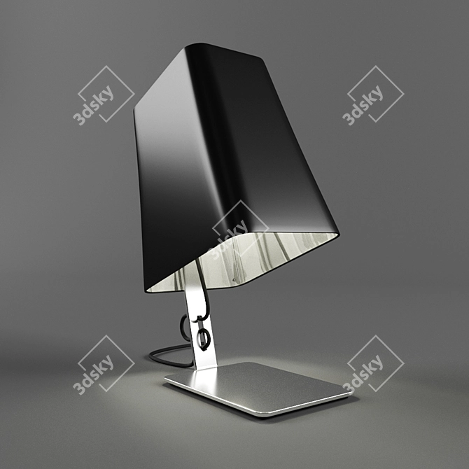 Sleek Steel Continental Table Lamp 3D model image 1