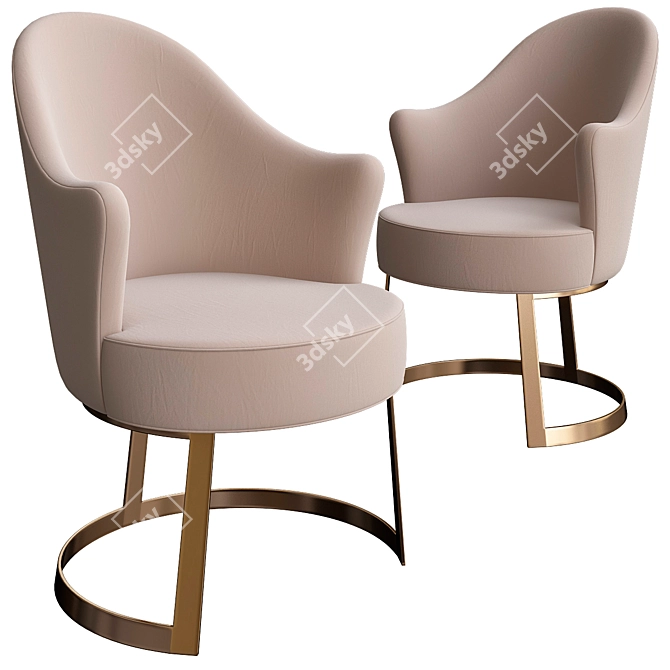 Elegant Margot Longhi Chair 3D model image 1