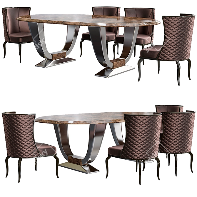 Hermes Plaza: Art Deco Style Table 3D model image 1