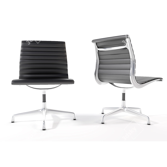 Elegant Eames Aluminum Side Chair 3D model image 1