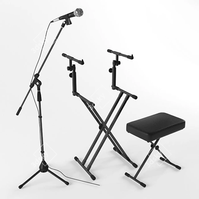 Versatile Microphone Stand Kit 3D model image 1