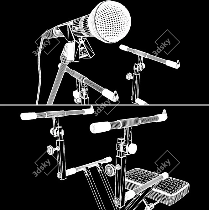 Versatile Microphone Stand Kit 3D model image 3